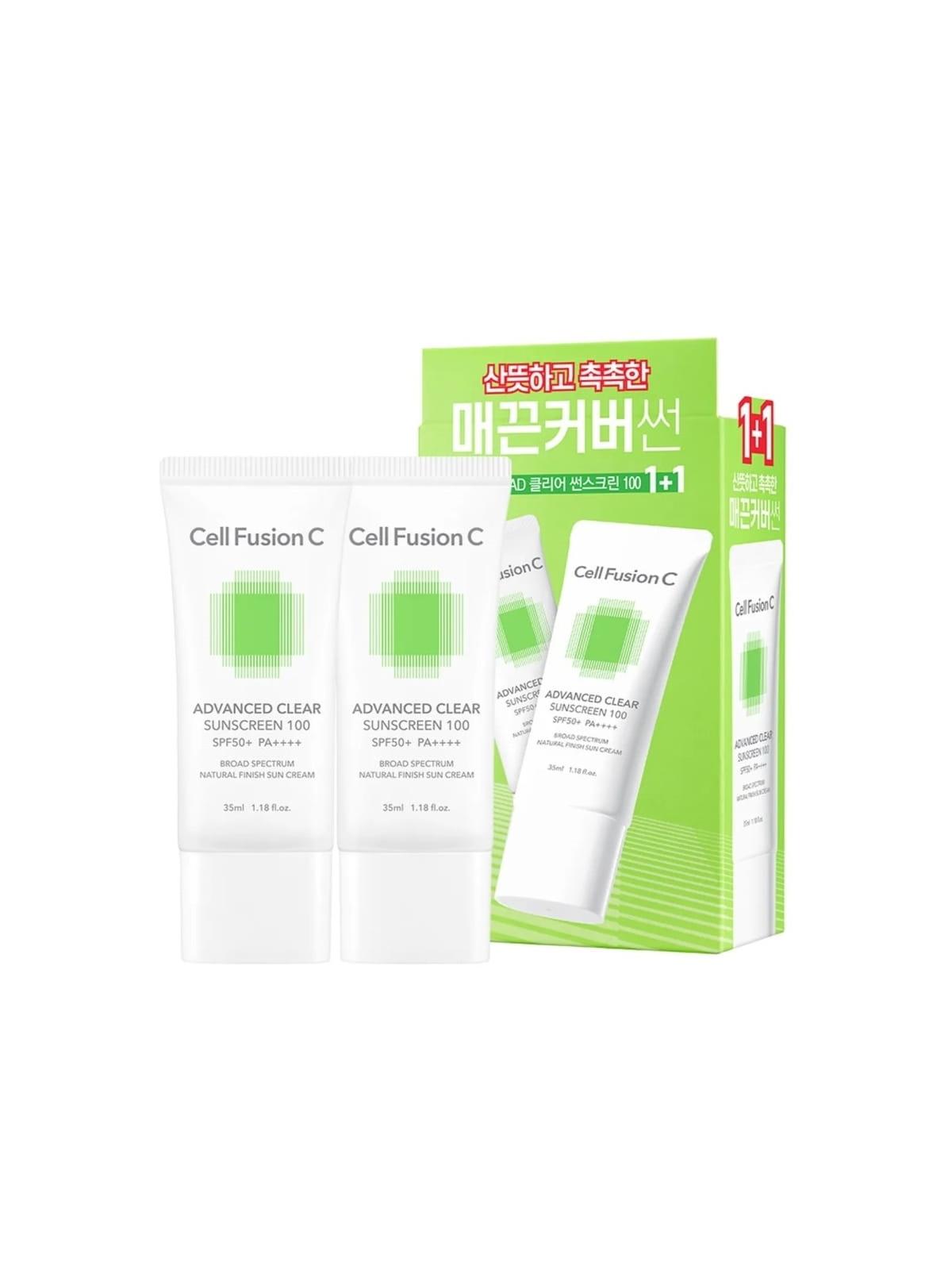 CELL FUSSION ADVANCED CLEAR SUNSCREEN SPF50 – SKÓRA PROBLEMATYCZNA 2 x 35 ml