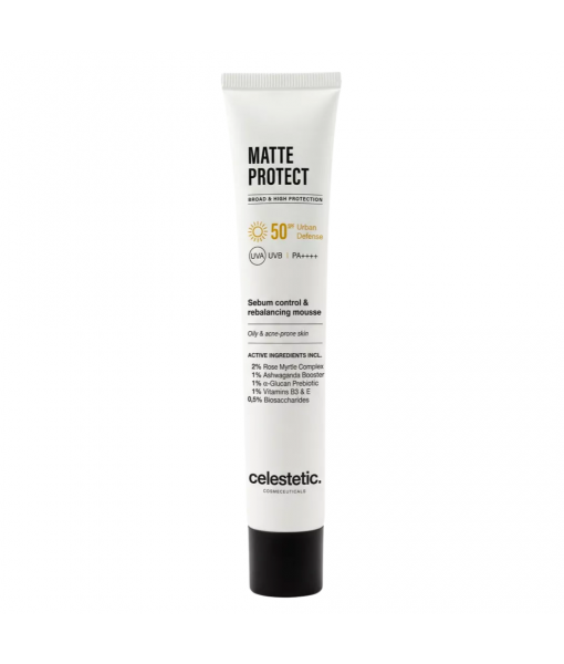 CELESTETIC MATTE PROTECT SPF50 – ULTRALEKKI MUS O DZIAŁANIU  FOTOPROTEKCYJNYM 50 ML